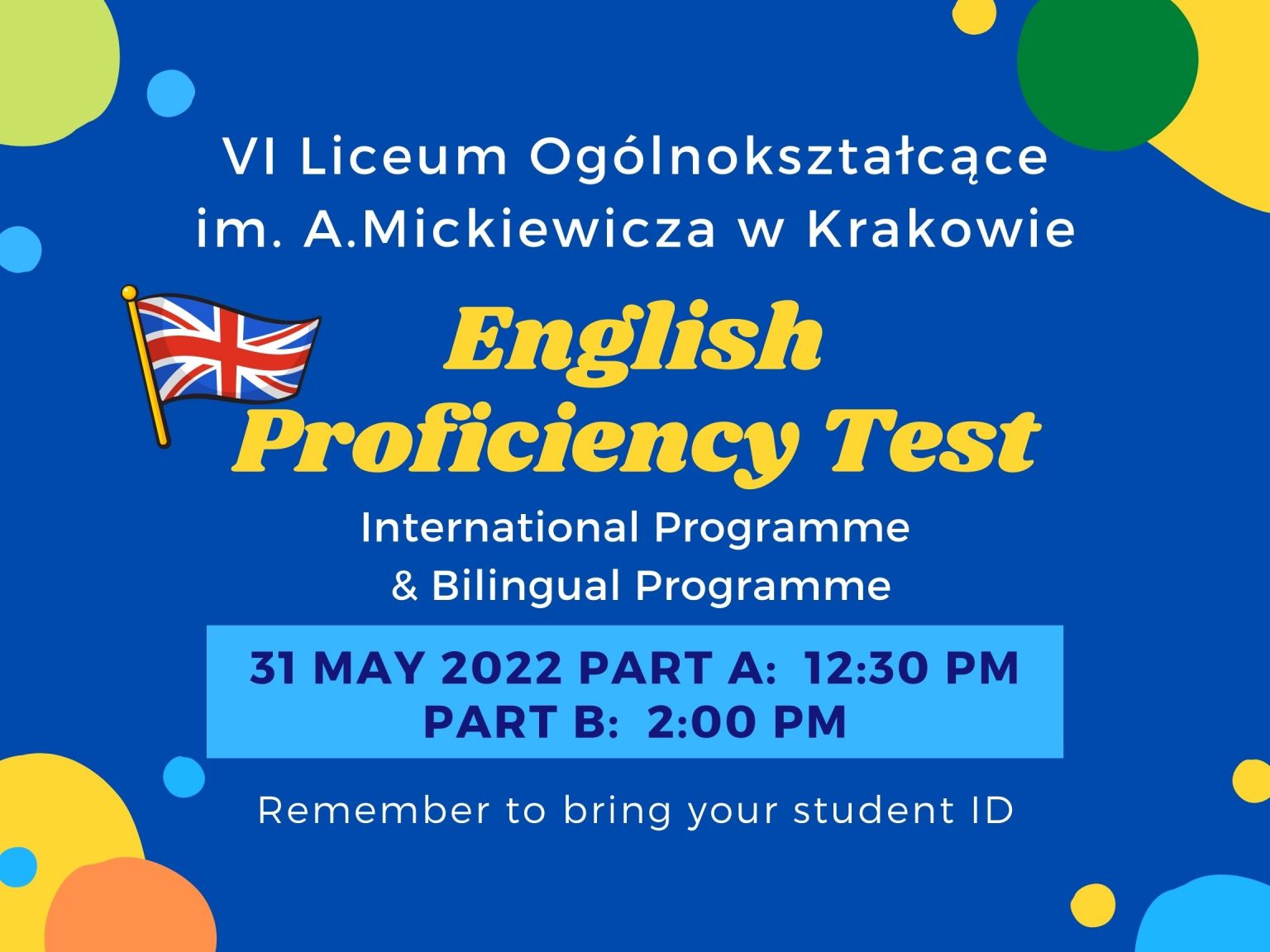 English Proficiency Test VI Liceum Og lnokszta c ce